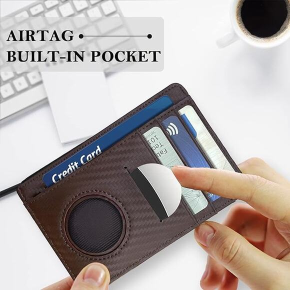 Brown Slim Wallet for Men - Picture 3 of 7